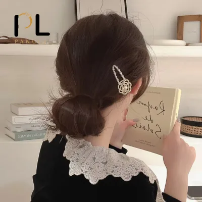 PL Designer Brand Collection Designer Camellia Flower Pearl Hair Clips Hair Accessories Korean Style Hairgrips Elegant Hairpins
