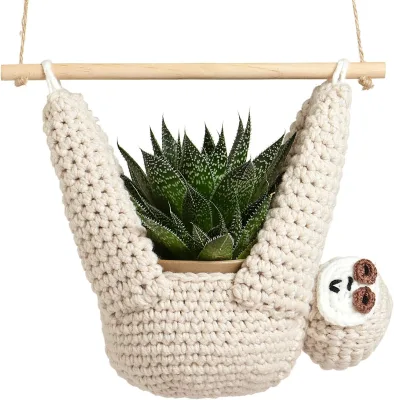Sloth Gifts Sloth Plant Hanger for Succulent Pot Hanging Planter for Plant Lovers Home Decor Planter Macrame Plant Hanger