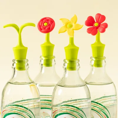 Silicone Flower-shaped Wine Stoppers for Sealing Wine Bottles Wine Stoppers Red Wine Stoppers Beer Flavoring Stoppers