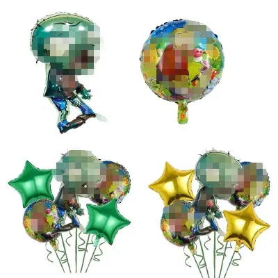 New Cartoon Game Balloon, Game Theme Party Foil Balloon 5pcs Set Cartoon Character Balloon