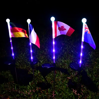 Party Purple IP65 Solar LED Flag Lawn Light Roadside Landscape Lights Insert Garden Villa Lawn RGB Solar Ground Decorative Light