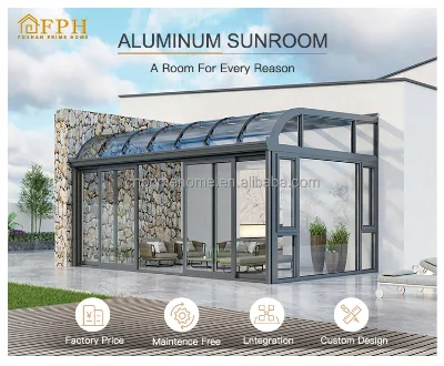 Elegant Aluminum Glass 4-Season Sunroom With High-Performance Glass for Better Temperature Control