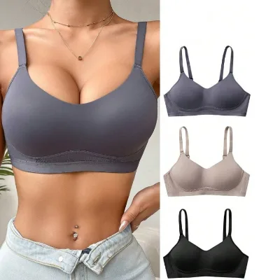 Custom Logo Woman's Seamless Bras Sexy Wireless Comfortable Sports Bralette with One-piece Foam Cup Underwear