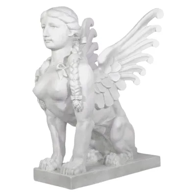 Handcrafted Marble Greek Sphinx Statue Mythological Guardian Sculpture for Villa and Museum Decoration