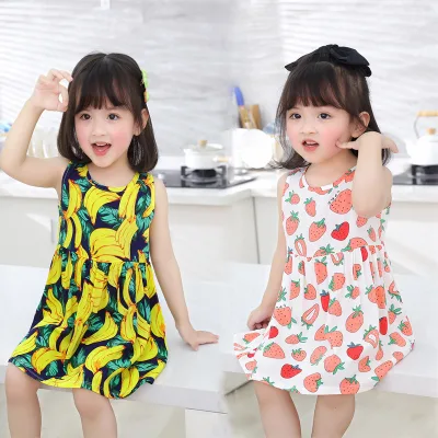 Baby Dress Girls 1 Years Summer New Floral Children's Dresses Sleeveless Baby Girl Dress