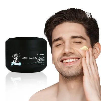 OEM Men's Tallow Face Cream 50g - Natural Moisturizing Balm for Dry Skin, Deep Nourishing, Custom Formula Jar, Private Label