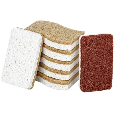 Plant Derived Sisal Wood Pulp Sponge Scrubber Sustainable Dishwashing Sponge for Daily Housework