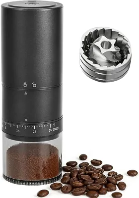 Portable Electric Coffee Grinder with 38 Adjustable Grind Settings USB Rechargeable Stainless Steel Conical Burr