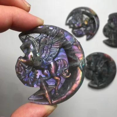 High Quality Natural Healing Gemstone Animals Labradorite Crystal unicorn