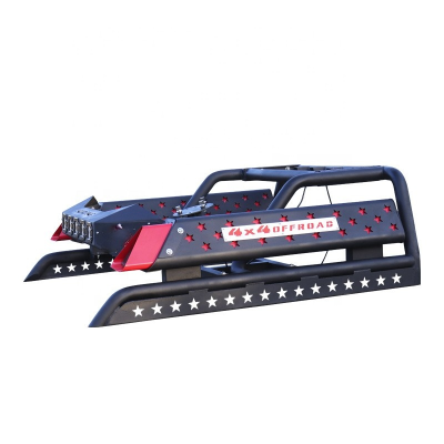 Adjustable Truck Bed Sport Roll Bar, Truck Bed Light Bar, Chase Rack with Brake Lights Fit for Full Size Pickup Trucks