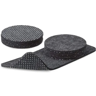 Modern Housewarming Gift Factory Supply Custom 9 Pieces Anti Slip Round Water Absorbing Felt Drink Coaster Set with a Phone Pad