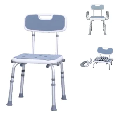 Safe Bathroom Transfer Chair with Detachable Backrest and Armrests for Easy Use