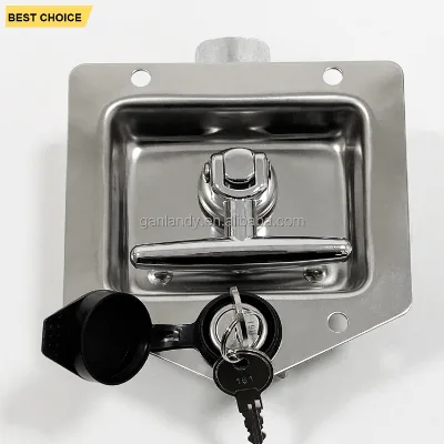 Durable Anti-Theft Waterproof Polished Door Handles Locks for Generator Canopy Cabinet with Key Operated Paddle Latc