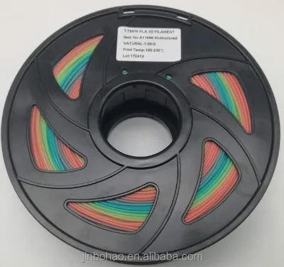 Rainbow 1kg/roll 1.75mm Pla 3d Printer Filament and 3 Colors in One Roll Filament for 3d Printer