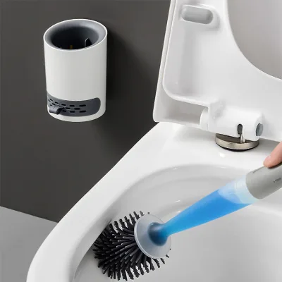 TPR Toilet Cleaning Brush with Free Sticky Hook Refillable Rod for Easy Cleaning Bathroom Corners FOB Price