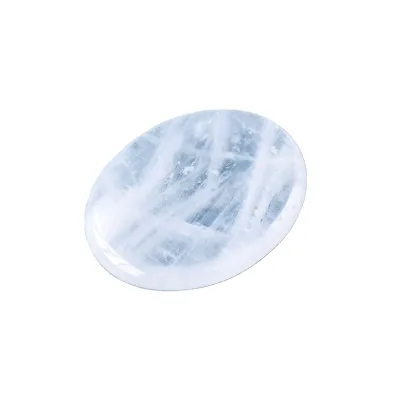 Bulk Wholesale DIY Jewelry Making Bulk Oval Clear Quartz Crystal Worry Stone Different Size for Choice