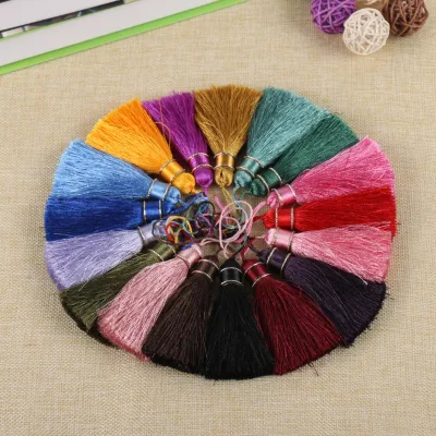 CoolWin 2019 Beaded Polyester Tassel with Metal Loop and Metal Cap 8cm China for Perfume Bottle Curtain & Decorative Use