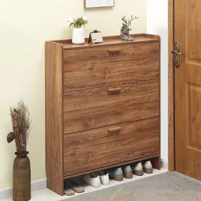 Modern 17cm Ultra-Thin Wood Shoe Cabinet Economical Household Door Multi-Functional Assembly Simple Design Small Door Tipping