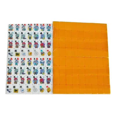 Hot Sale 27mm High Quality Mini Anime Pattern Travel Carry Mahjong Board Game Set Wholesale Leather Box