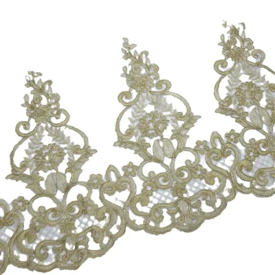 31cm High Eco-Friendly Golden Lace Skirt & Headdress Accessory Made from Mesh Fabric Beautiful Garment Decoration