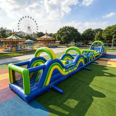 Commercial PVC Tarpaulin Inflatable Racing Obstacle Course with Challenge Theme for Outdoor Events & Rentals