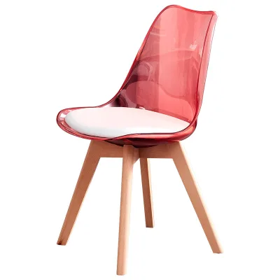 Nordic Modern Style High Quality Chair Backrest Transparent Acrylic Makeup Desk Stool for Home Use Simple Bar Chair