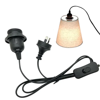 E27 bulb socket 2 pin plug hanging lantern lamp Cord with on off switch