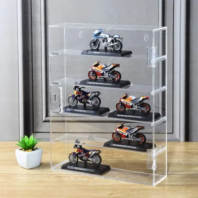 Wall Mounted Customized clear Design Lucite Collectible Display Shelves Toy Car 5Tiers Acrylic Collectors Showcase