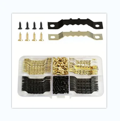 Boxed dual color 100-120 serrated hanging screws combination photo frame picture frame hook
