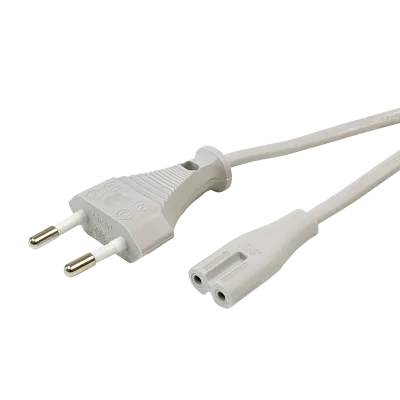 European 8-tail Power Cord Original Grey 1.2 Meters Long Dual Slots Laptops Printers Chargers Household Appliances Travel Use