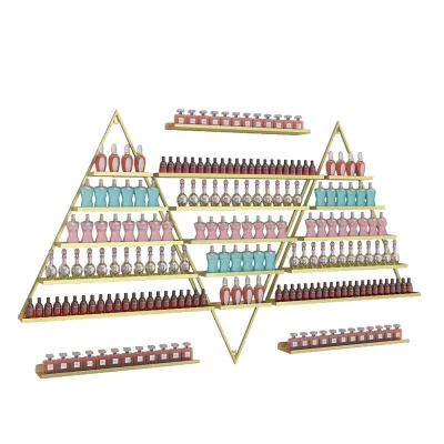 Elegant Simple Hot Sale Nail Bar Furniture Metal Nail Polish Stand Nail Display Rack