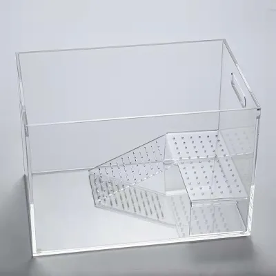 Acrylic Crystal Transparent Fish tank Organic Glass Turtle Sunbathing Bed Water tank
