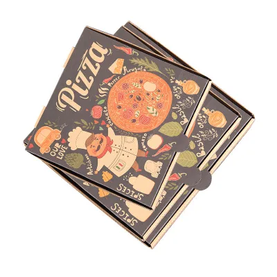 Food Grade Disposable Cardboard Plain Blank DIY Custom Pizza Boxes 8''-18'' with Logo