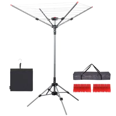 Tripod Umbrella Clothesline Clothes Rotating Outdoor and Indoor Rotaable Laundry Pole Clothes Drying Rack