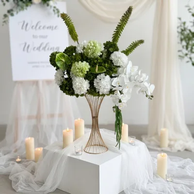 B128 Rose Anthurium Amaranth Flower Centerpieces for Wedding Geometric Floral Centerpiece for Tabletop Event Party Birthday