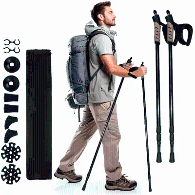 Feistel High Quality Ultralight Ski Poles Crutch Trekking Pole Carbon Nordic Walking Sticks Walking Pole Alpenstocks Trekking