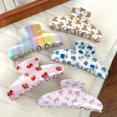10cm Hair Claw Clips Acrylic Hair Claw Spring Color Claw Clips Fashion Hair Accessories