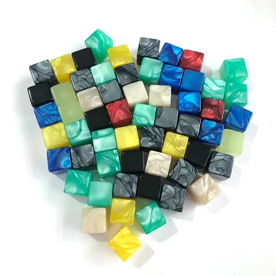Custom Engraving Pattern LOGO 8mm-18mm.D6 Colorful Acrylic Square Blank Dice