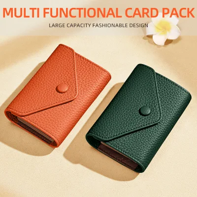 Litchi Pattern First-layer Cowhide Card Holder for Women, New Style, Genuine Leather Driving License Card Holder