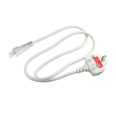 Durable UK 3-Pin C5 Rubber Extension Power Cord for Computers with IEC Female End Multi-National Compatibility