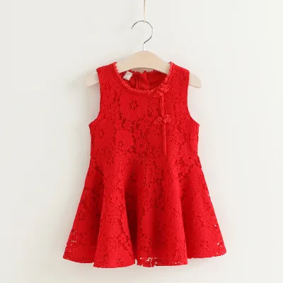 2017 New Trend Newbron Baby Clothes Red And Pink Summer Dress For Girl