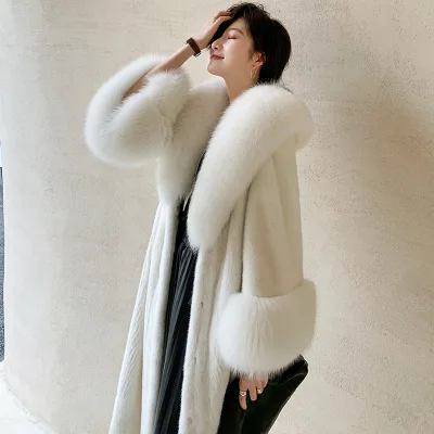 OEM Custom Women Faux Fur Winter Plus Size Long Coat Woman Warm Ladies Jacket Faux Fur Factory Price