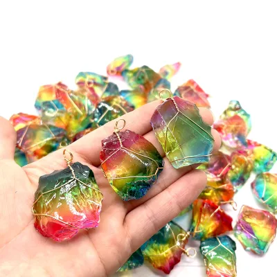 7 Chakra Gemstone Ball Shape Clear Quartz Crystal Stone Feng Shui Home Decoration Pendant Necklace