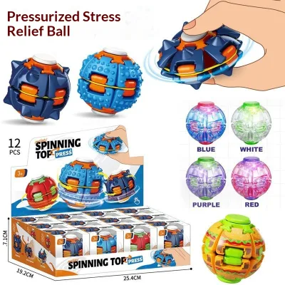 Cross-border 3D-printed Plastic Press-and-spin Stress-relief Ball; Colorful Cartoon Fidget Spinner-style Fingertip Toys