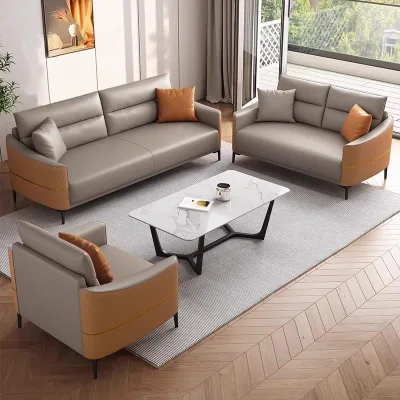 Modern Style VIP boss Executive Leather Office Sofa Cover General Manager PU Leather Set for Apartment & Hotel Use