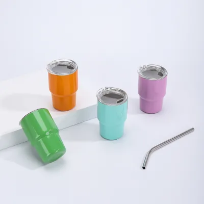 New Custom Blank 3oz Mini Skinny Tumbler Shot Glasses with Lid Sublimation Blanks Mini Mugs