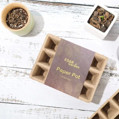 Biodegradable Peat Seed Starter Tray Square 12 Cells Pulp Paper Pot Germination Nursery