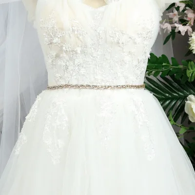 Rhinestone Long Narrow Leaf Pearl Twigs Belt Forest Style Wedding Bride Lady Waist Chain Bridal Belt