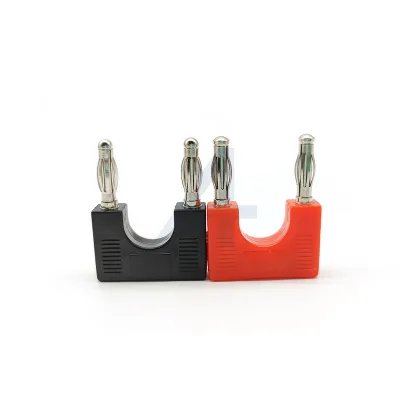 JIALUN 4mm Dual Banana Plug Double Ended Magnetic Banana Plug with Shrouded 4mm Connecting Plug Tip and Banana Connectors