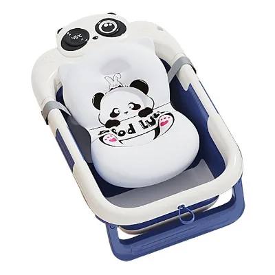 Collapsible Baby Bathtub,Baby Bath Tub with Soft Cushion & Thermometer,Baby Bathtub Newborn to Toddler 0-36 Months